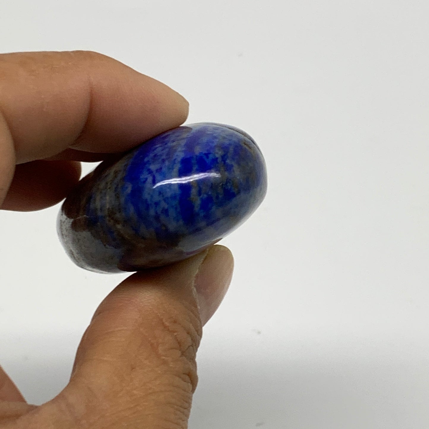 73g, 2.5"x1.4"x0.8", Natural Lapis Lazuli Palm Stone @Afghanistan, B36778