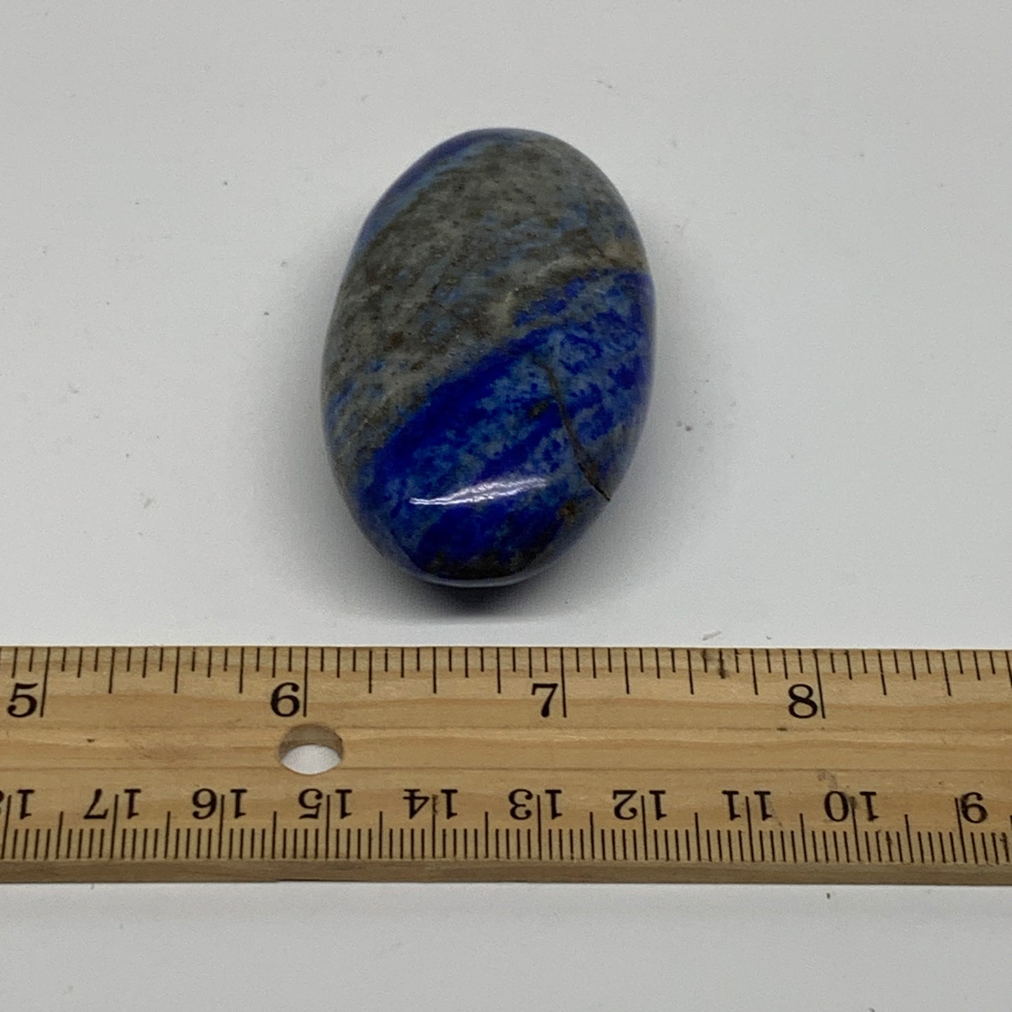 73g, 2.5"x1.4"x0.8", Natural Lapis Lazuli Palm Stone @Afghanistan, B36778