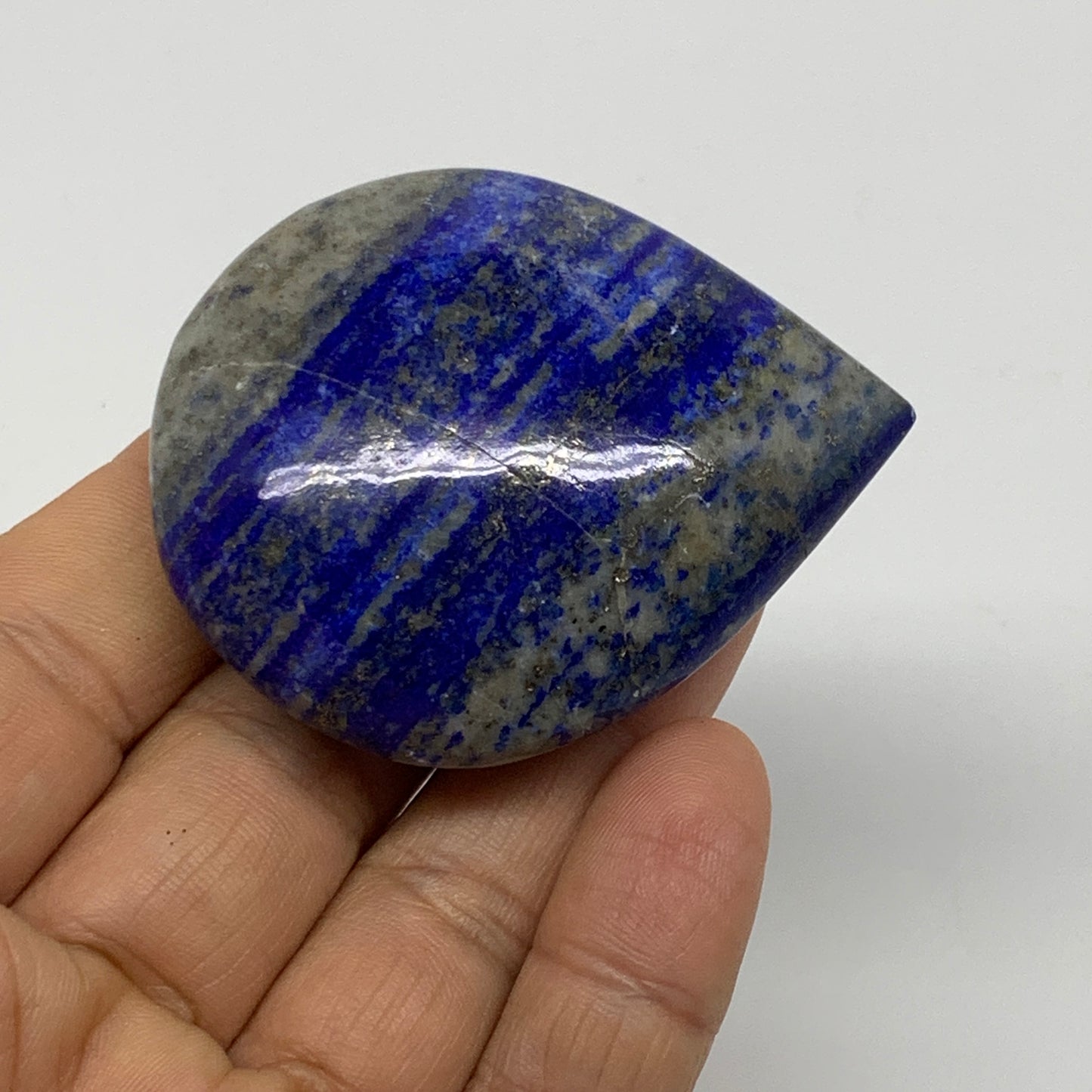 73g, 2.3"x1.9"x0.8", Natural Lapis Lazuli Palm Stone @Afghanistan, B36779