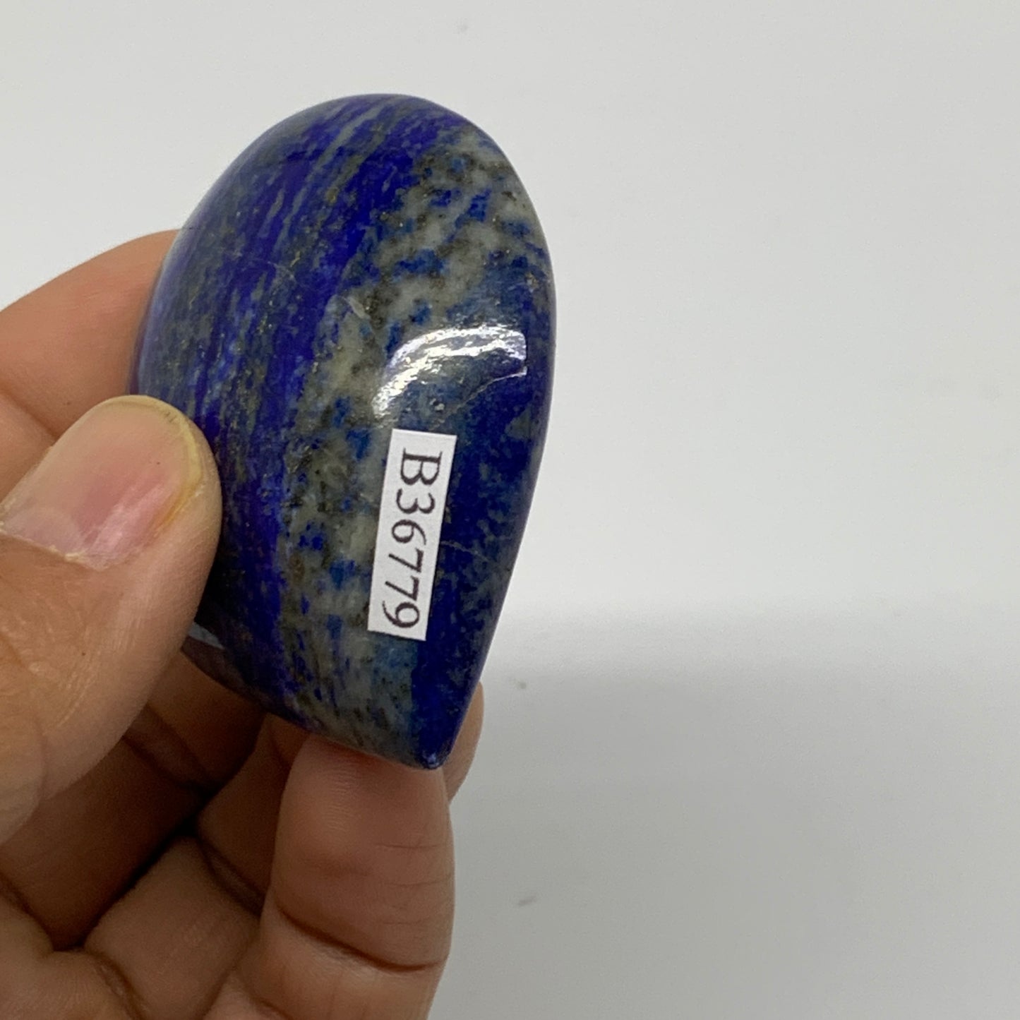 73g, 2.3"x1.9"x0.8", Natural Lapis Lazuli Palm Stone @Afghanistan, B36779