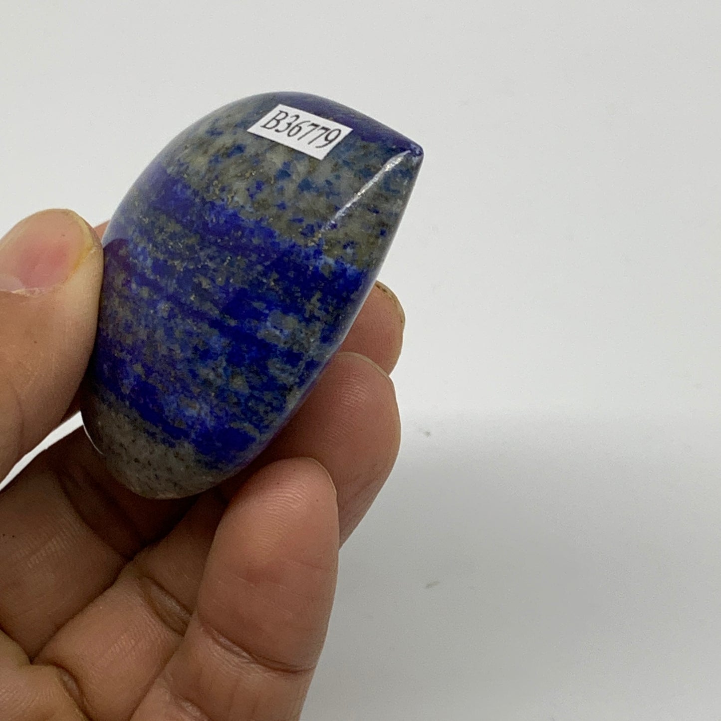 73g, 2.3"x1.9"x0.8", Natural Lapis Lazuli Palm Stone @Afghanistan, B36779