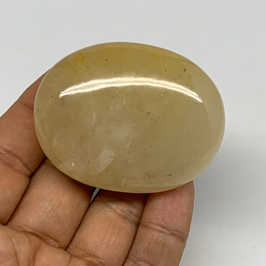 84.8g,2.2"x1.7"x0.9", Yellow Aventurine Palm-Stone Crystal Stone @India,B29723