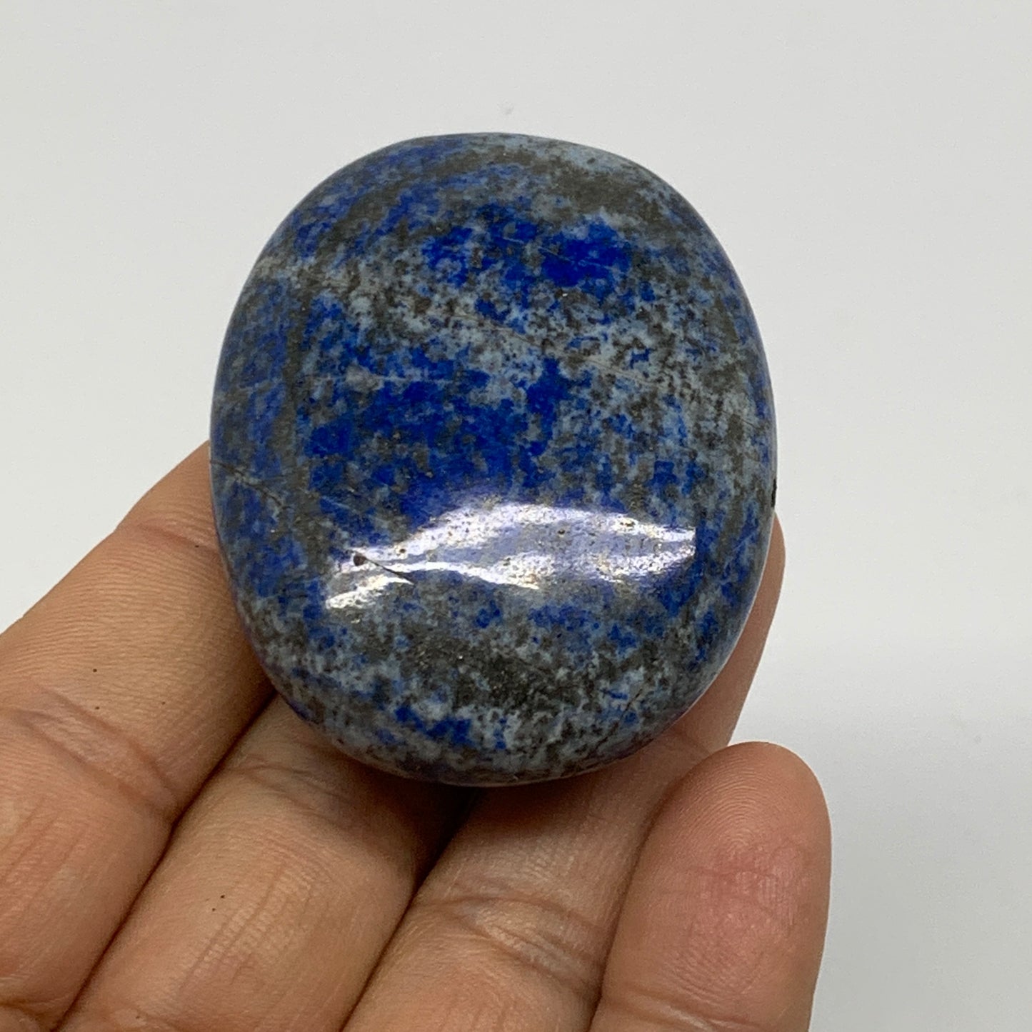 74g, 2.1"x1.7"x0.8", Natural Lapis Lazuli Palm Stone @Afghanistan, B36781