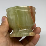 0.74 lbs, 2.3"x2.5", Natural Green Onyx Crystal Pestle and Mortar Handmade, B32590