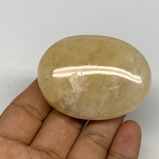 77.9g,2.3"x1.7"x0.8", Yellow Aventurine Palm-Stone Crystal Stone @India,B29724