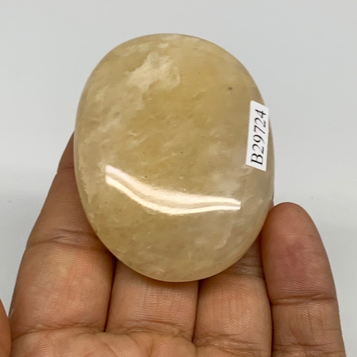 77.9g,2.3"x1.7"x0.8", Yellow Aventurine Palm-Stone Crystal Stone @India,B29724