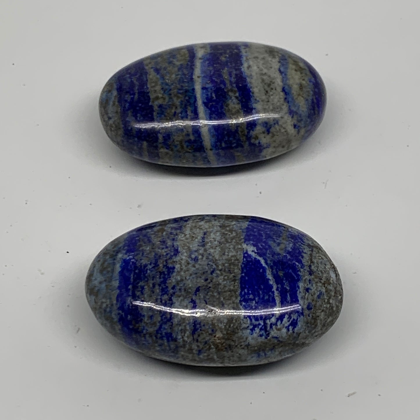 152.8g, 2.2"-2.2", 2pcs, Natural Lapis Lazuli Palm Stone @Afghanistan, B36782