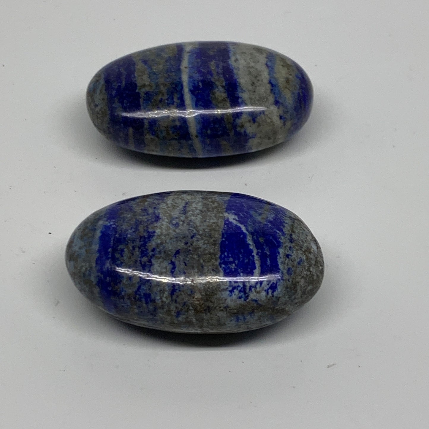 152.8g, 2.2"-2.2", 2pcs, Natural Lapis Lazuli Palm Stone @Afghanistan, B36782