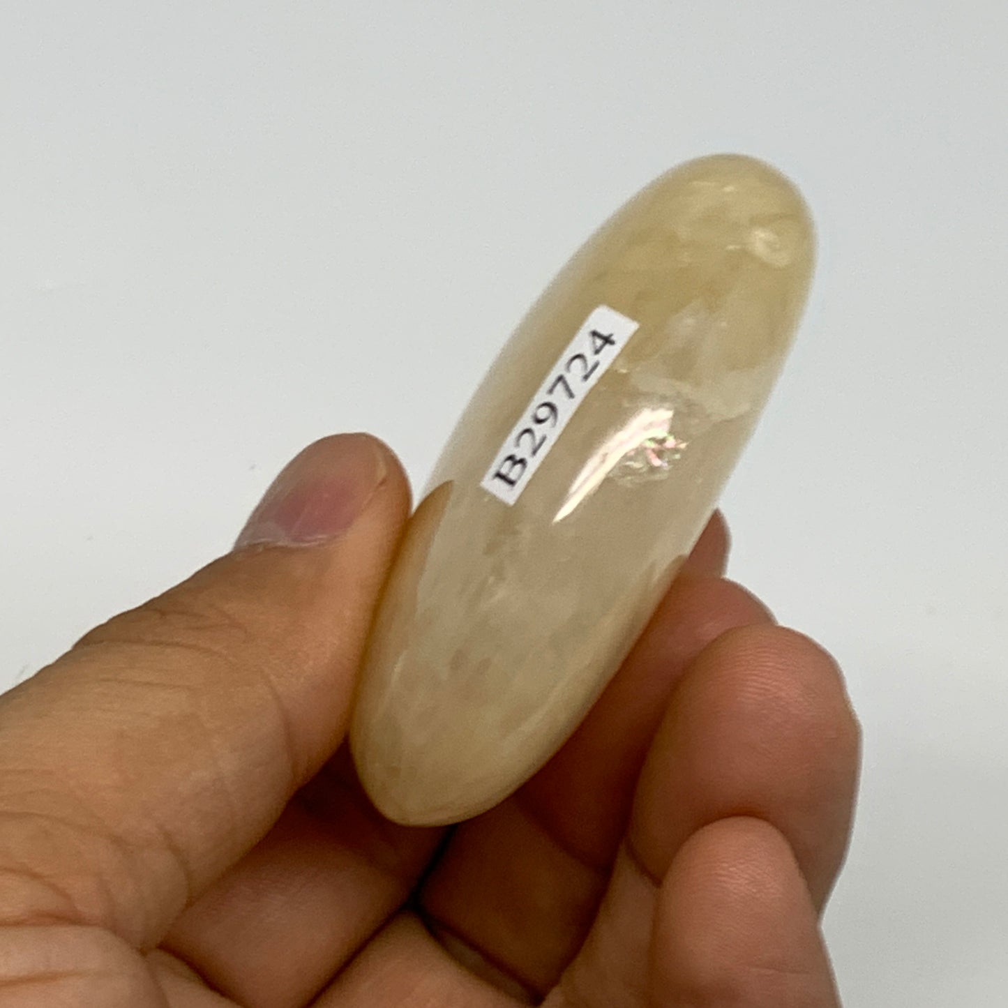 77.9g,2.3"x1.7"x0.8", Yellow Aventurine Palm-Stone Crystal Stone @India,B29724