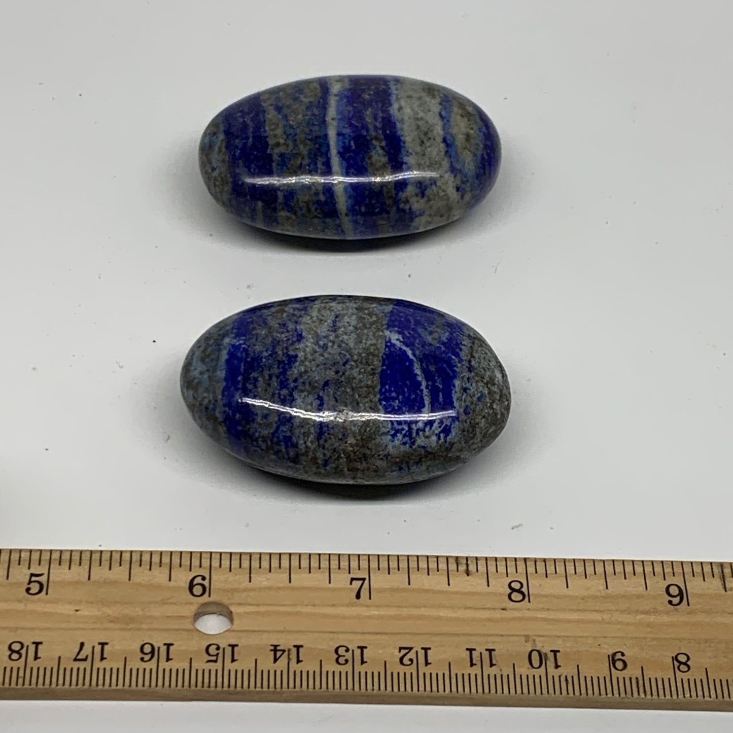 152.8g, 2.2"-2.2", 2pcs, Natural Lapis Lazuli Palm Stone @Afghanistan, B36782