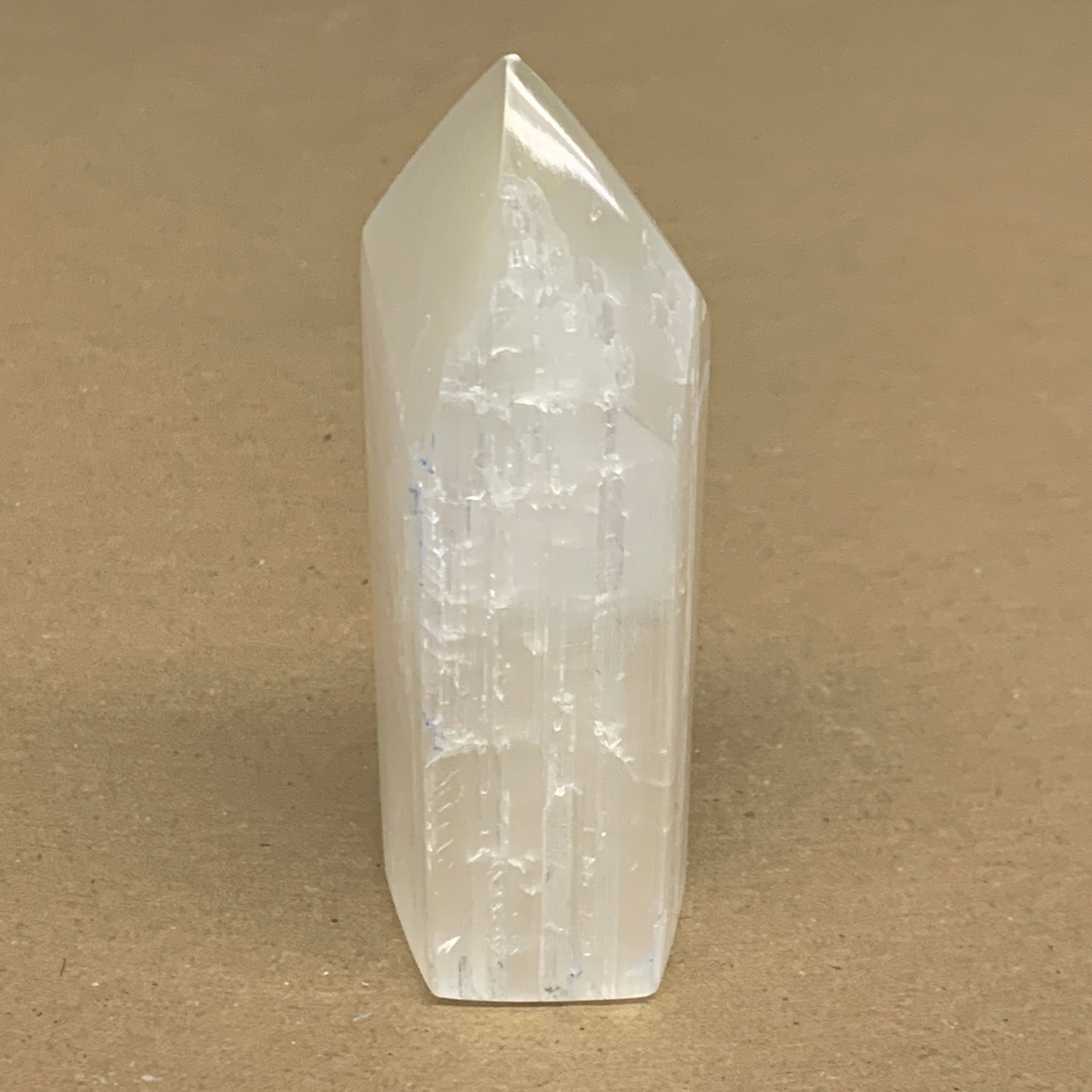 172g, 3.9"x1.5", Selenite (Satin Spar) Crystal Tower Point, B36020