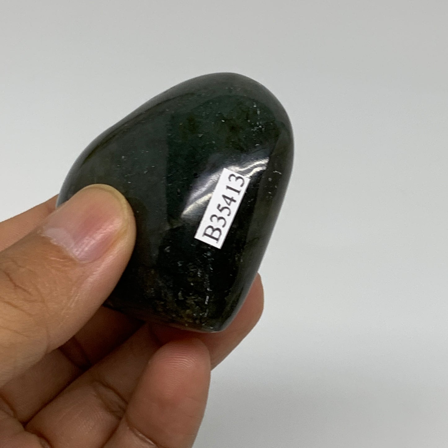 96.3g, 2"x2.2"x1", Natural Labradorite Heart Polished Crystal, B35413