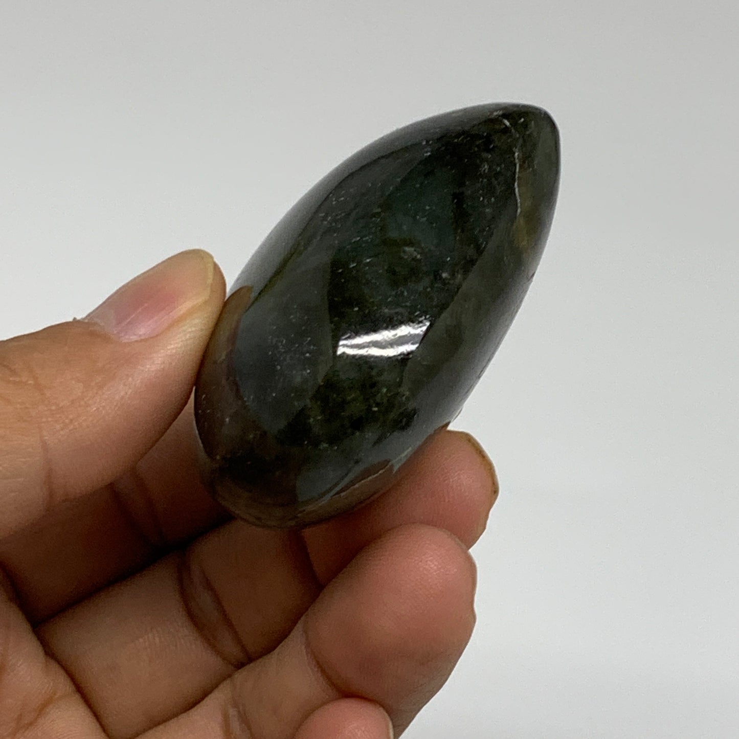 96.3g, 2"x2.2"x1", Natural Labradorite Heart Polished Crystal, B35413