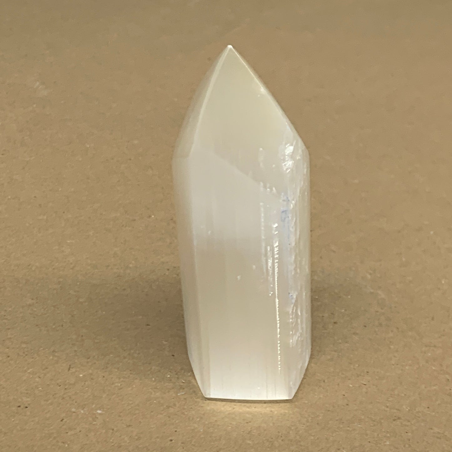 172g, 3.9"x1.5", Selenite (Satin Spar) Crystal Tower Point, B36020
