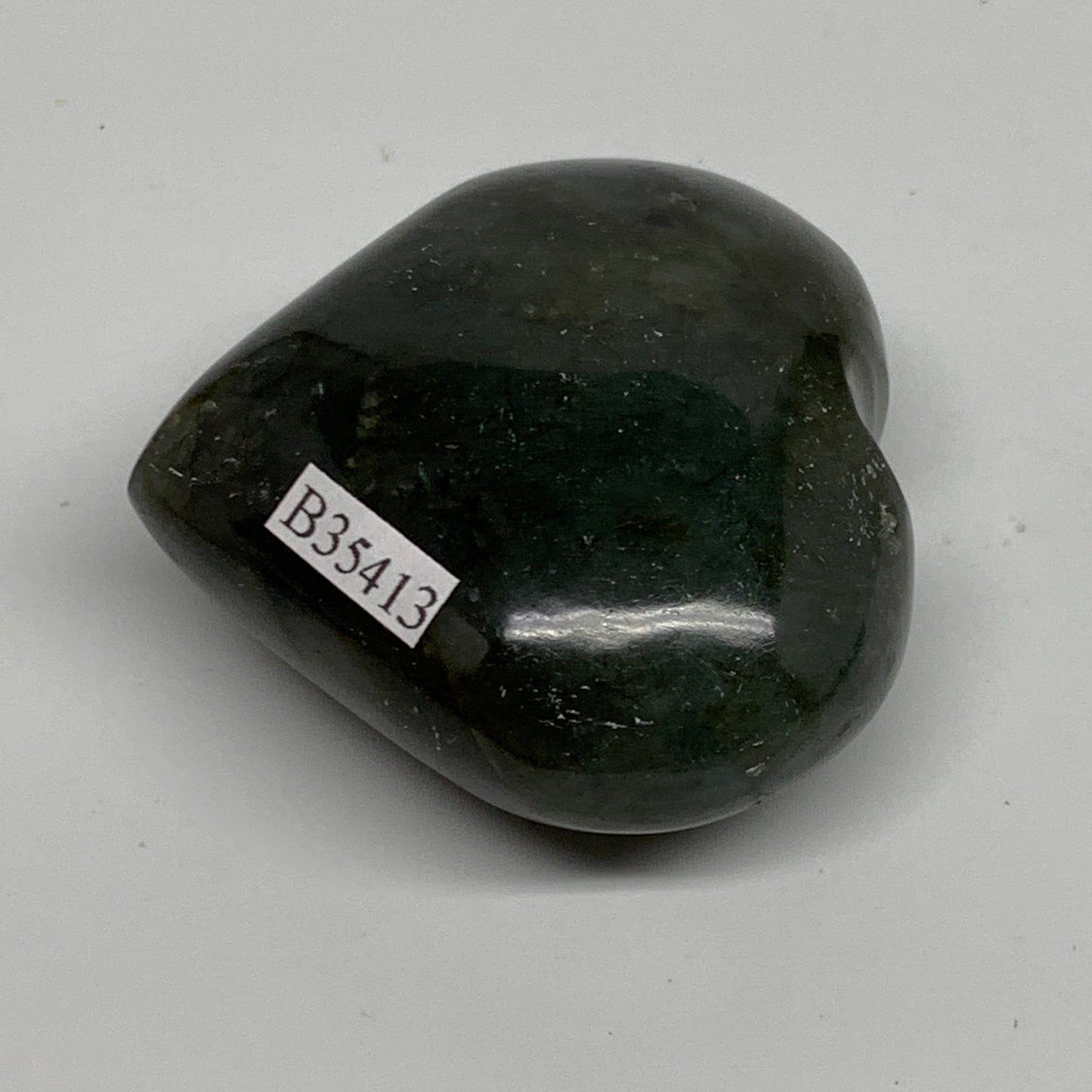 96.3g, 2"x2.2"x1", Natural Labradorite Heart Polished Crystal, B35413