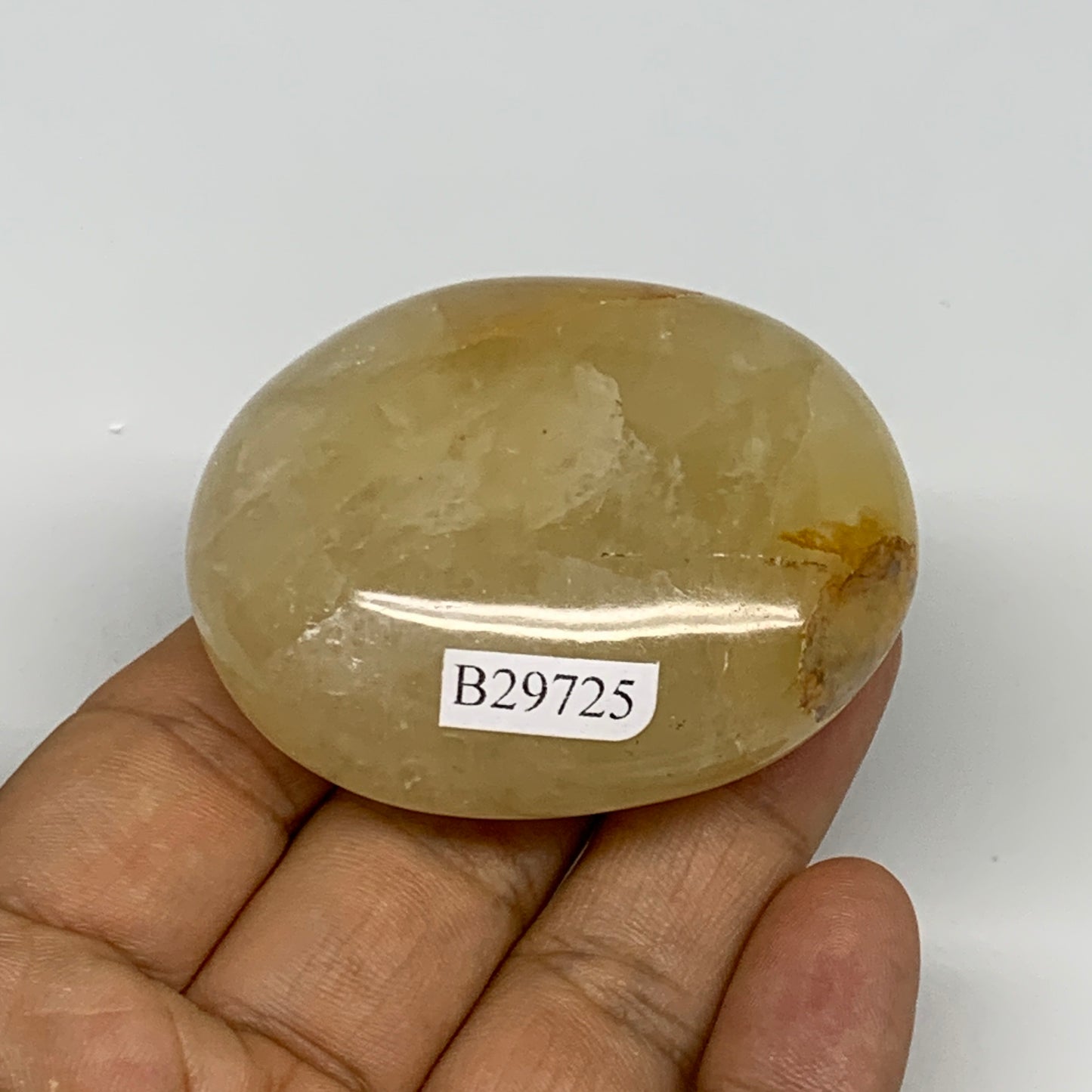 94g,2.2"x1.7"x1", Yellow Aventurine Palm-Stone Crystal Stone @India,B29725