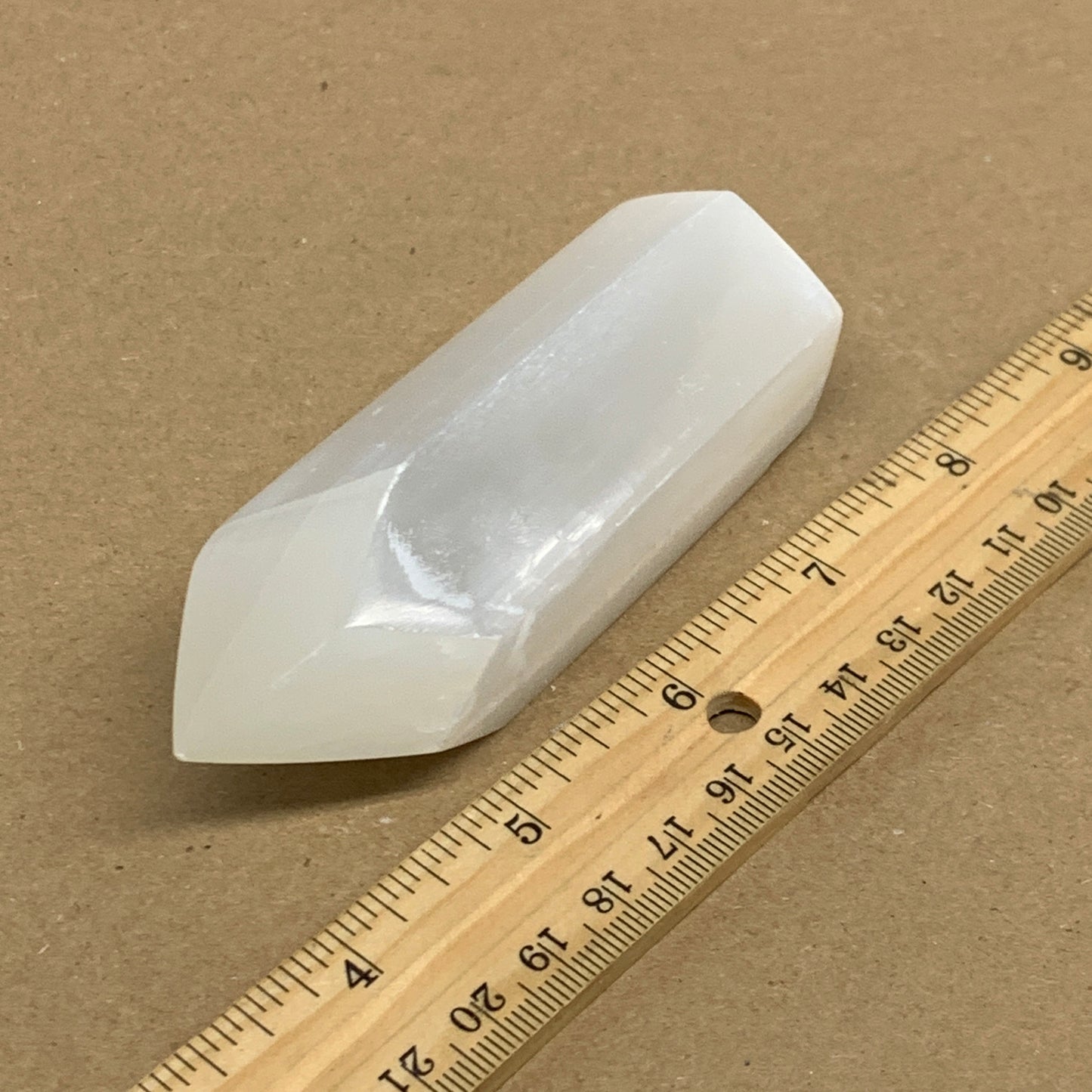 172g, 3.9"x1.5", Selenite (Satin Spar) Crystal Tower Point, B36020