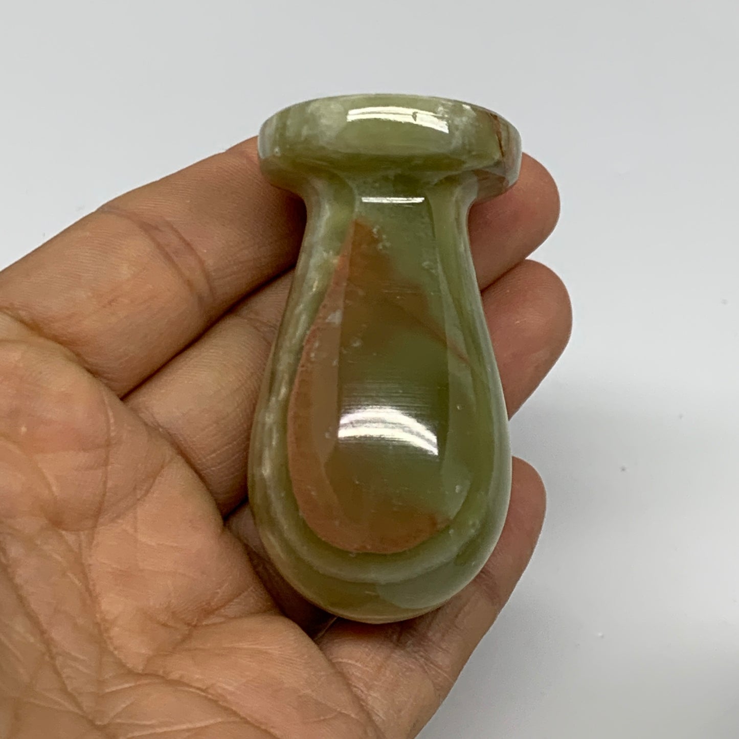 0.7 lbs, 2.2"x2.4", Natural Green Onyx Crystal Pestle and Mortar Handmade, B3259
