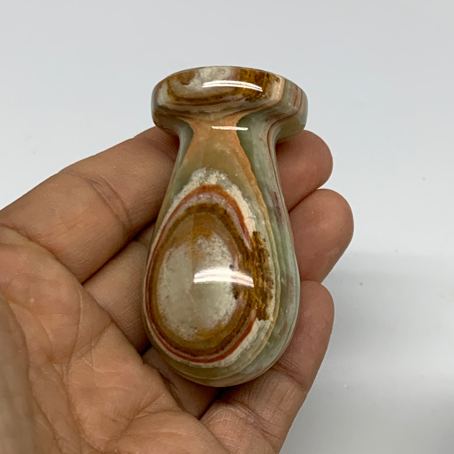 0.7 lbs, 2.2"x2.4", Natural Green Onyx Crystal Pestle and Mortar Handmade, B3259