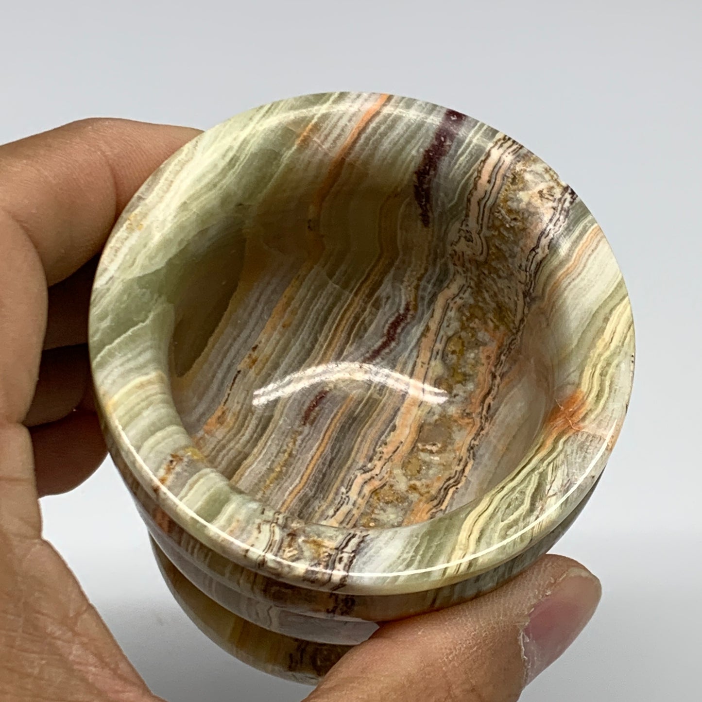 0.7 lbs, 2.2"x2.4", Natural Green Onyx Crystal Pestle and Mortar Handmade, B3259