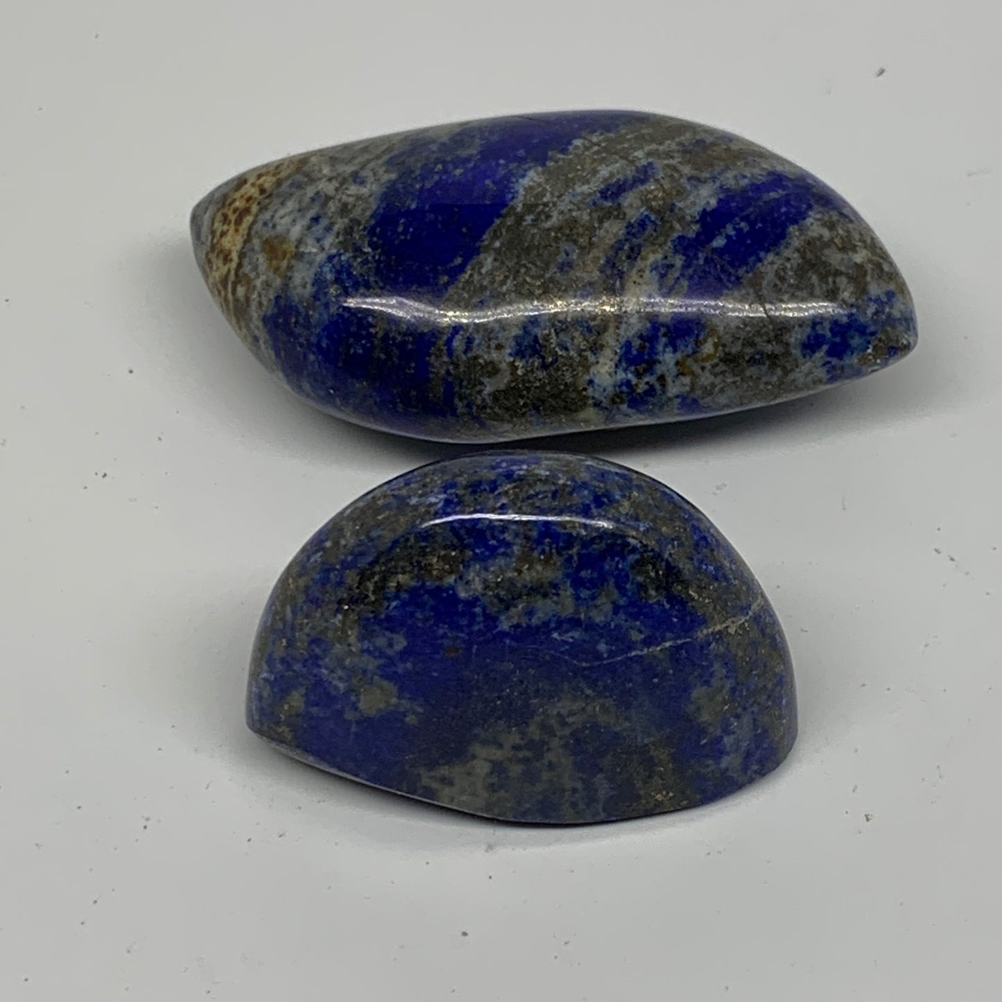 114.1g, 1.2"-2.4", 2pcs, Natural Lapis Lazuli Palm Stone @Afghanistan, B36784