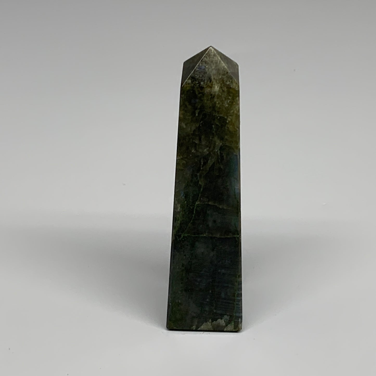 158.5g, 4.3"x1.1"x1.1, Labradorite Tower Point Crystal @Madagascar, B31287