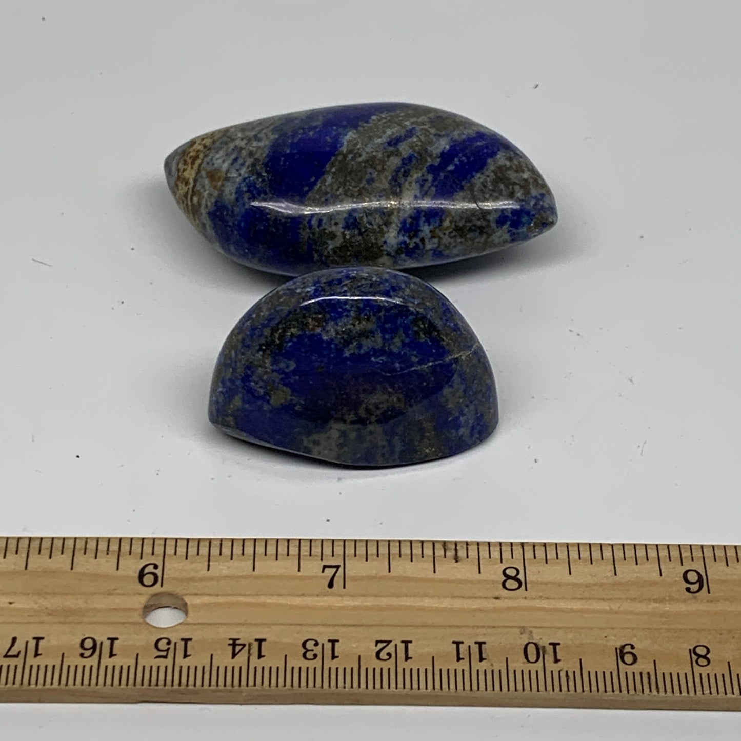 114.1g, 1.2"-2.4", 2pcs, Natural Lapis Lazuli Palm Stone @Afghanistan, B36784