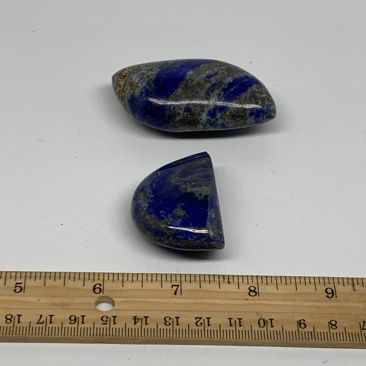 114.1g, 1.2"-2.4", 2pcs, Natural Lapis Lazuli Palm Stone @Afghanistan, B36784