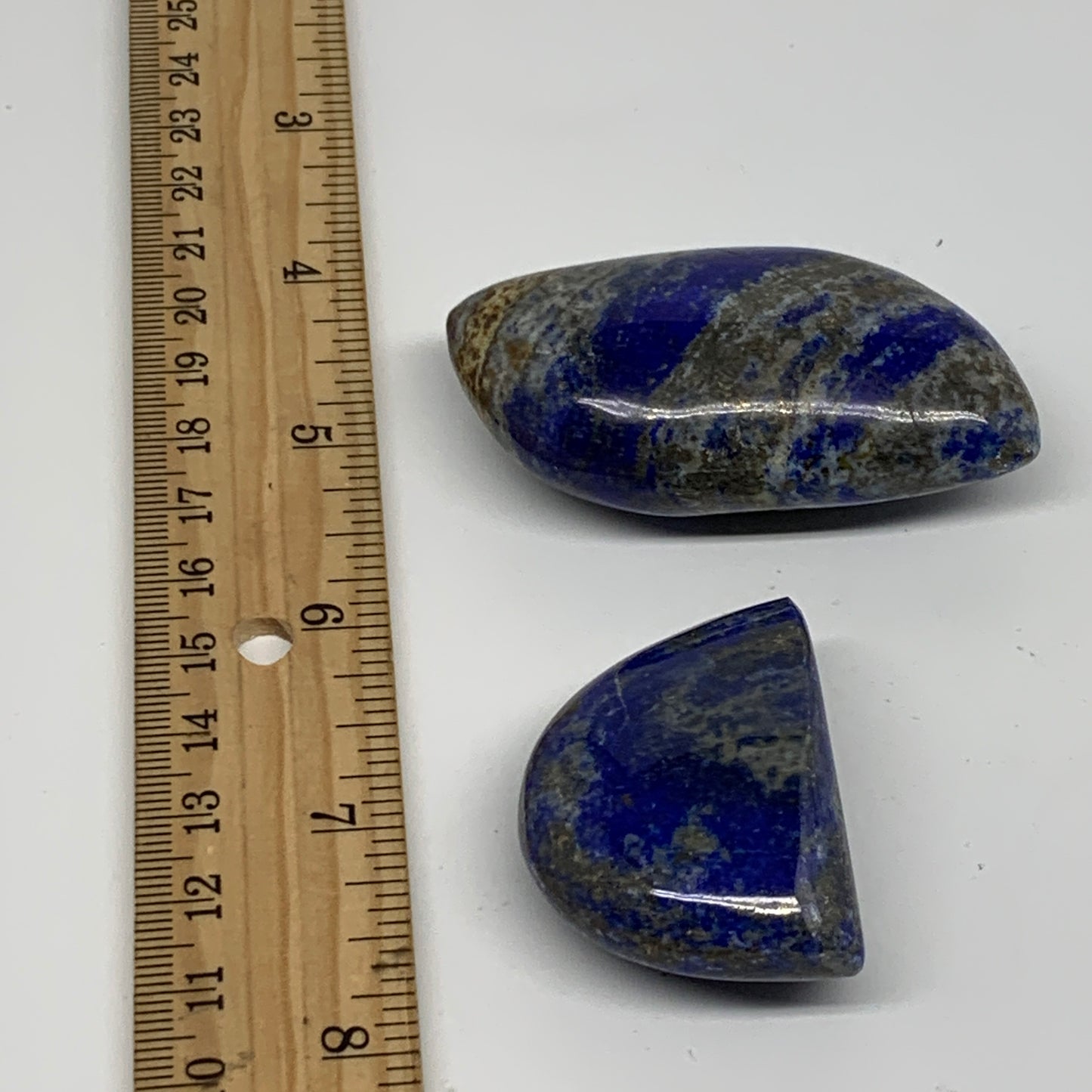 114.1g, 1.2"-2.4", 2pcs, Natural Lapis Lazuli Palm Stone @Afghanistan, B36784