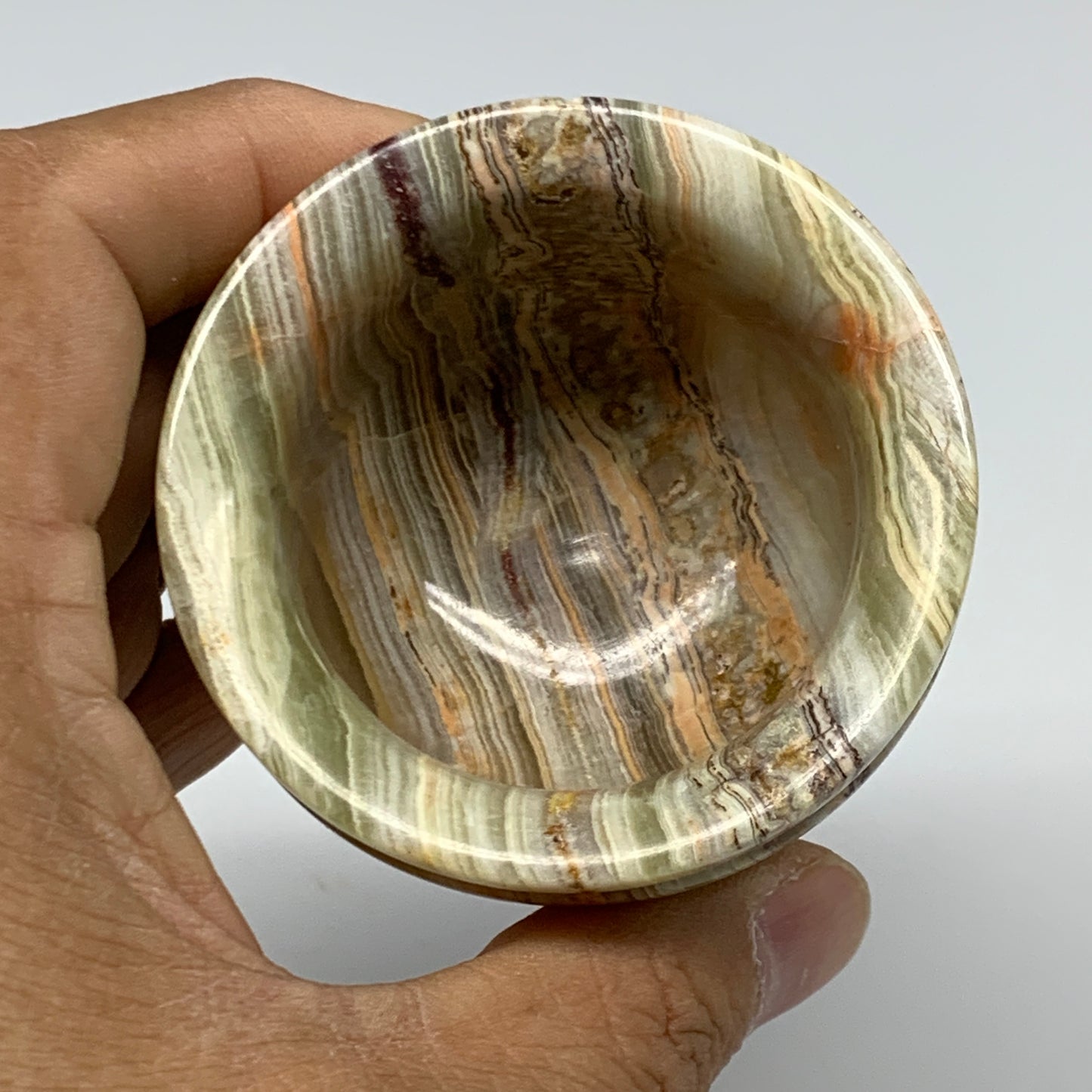 0.7 lbs, 2.2"x2.4", Natural Green Onyx Crystal Pestle and Mortar Handmade, B3259