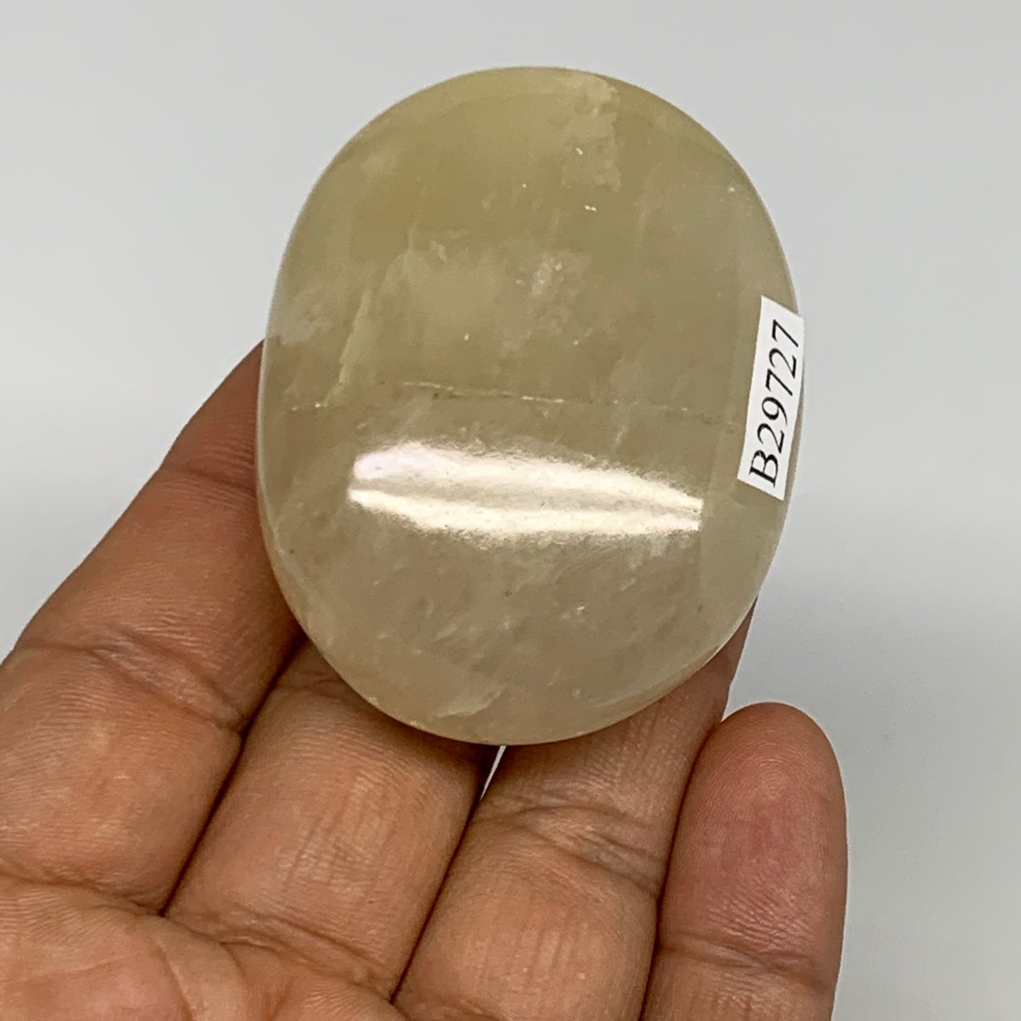 86.7g,2.2"x1.7"x0.9", Yellow Aventurine Palm-Stone Crystal Stone @India,B29727