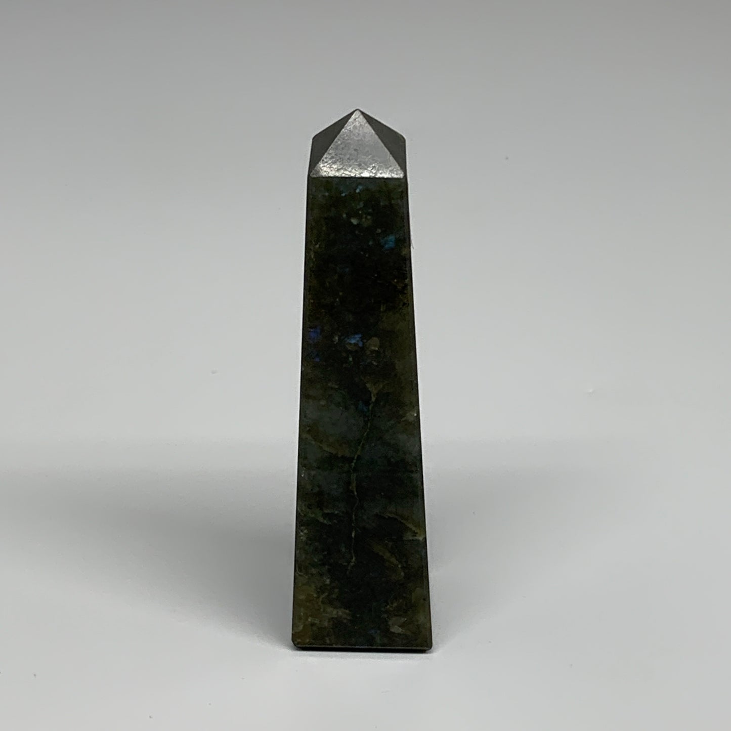 144.2g, 4.3"x1.1"x1.1, Labradorite Tower Point Crystal @Madagascar, B31289