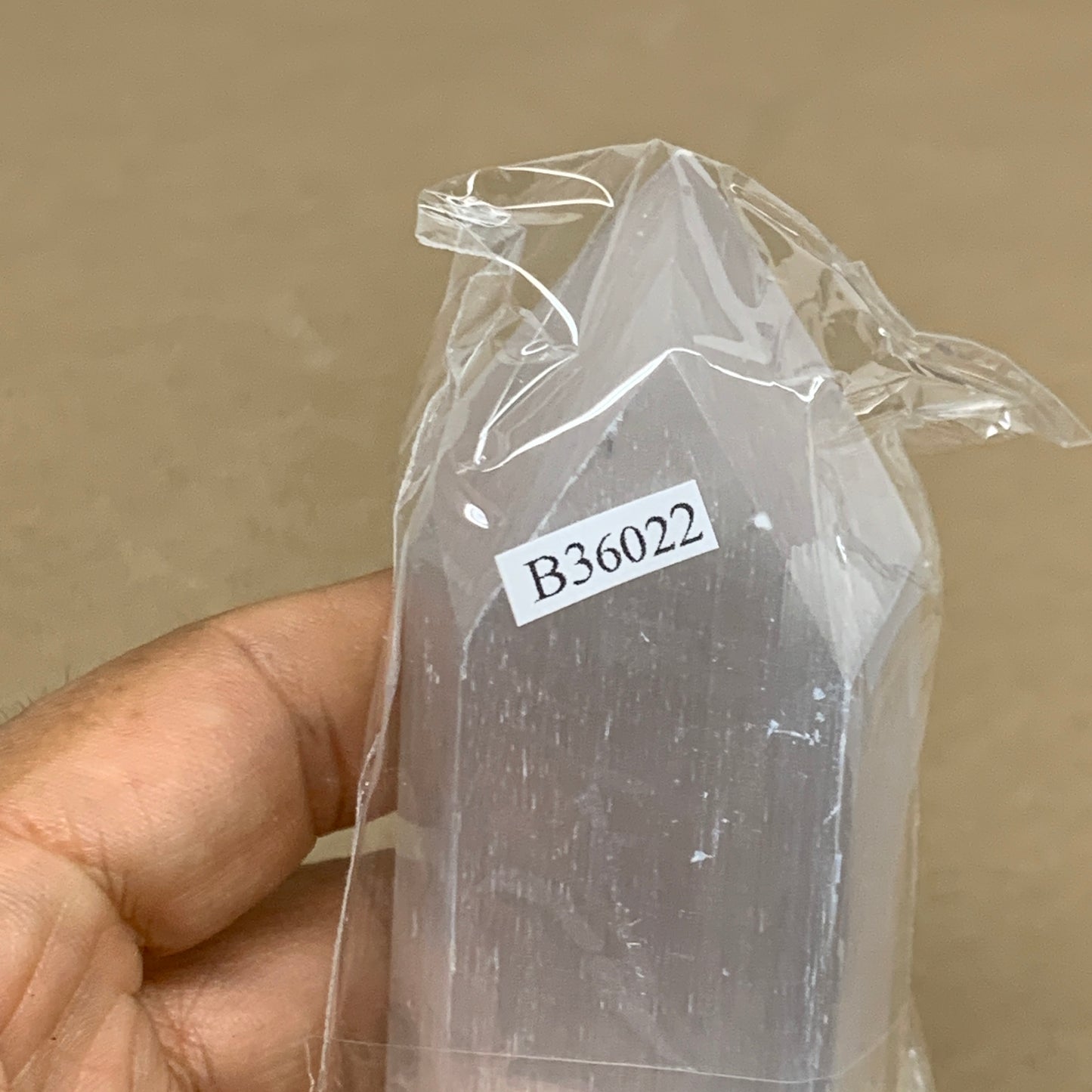 188g, 3.8"x1.6", Selenite (Satin Spar) Crystal Tower Point, B36022