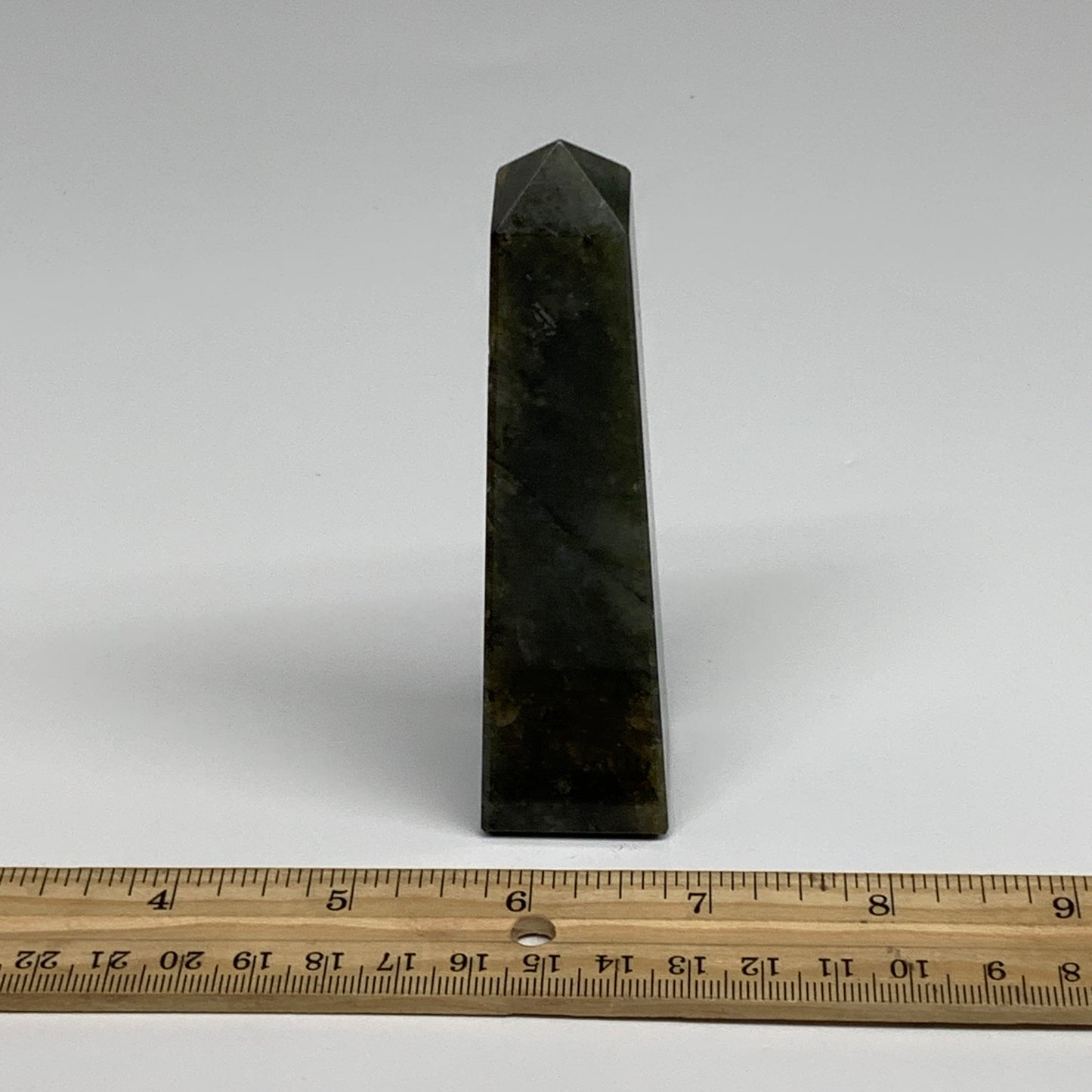 144.2g, 4.3"x1.1"x1.1, Labradorite Tower Point Crystal @Madagascar, B31289
