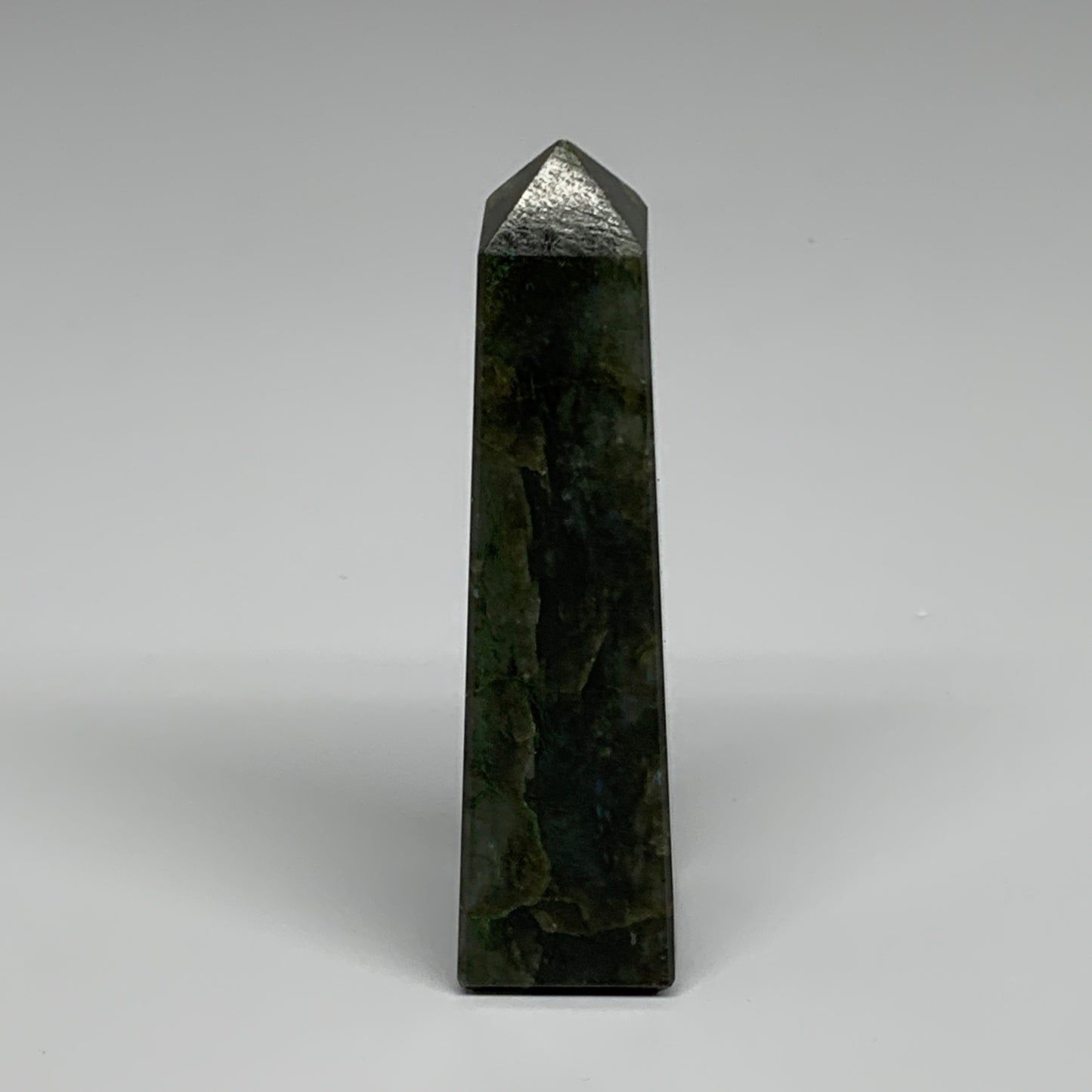 153.5g, 4.4"x1.1"x1.1, Labradorite Tower Point Crystal @Madagascar, B31290