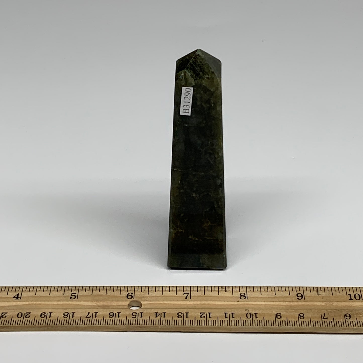 153.5g, 4.4"x1.1"x1.1, Labradorite Tower Point Crystal @Madagascar, B31290