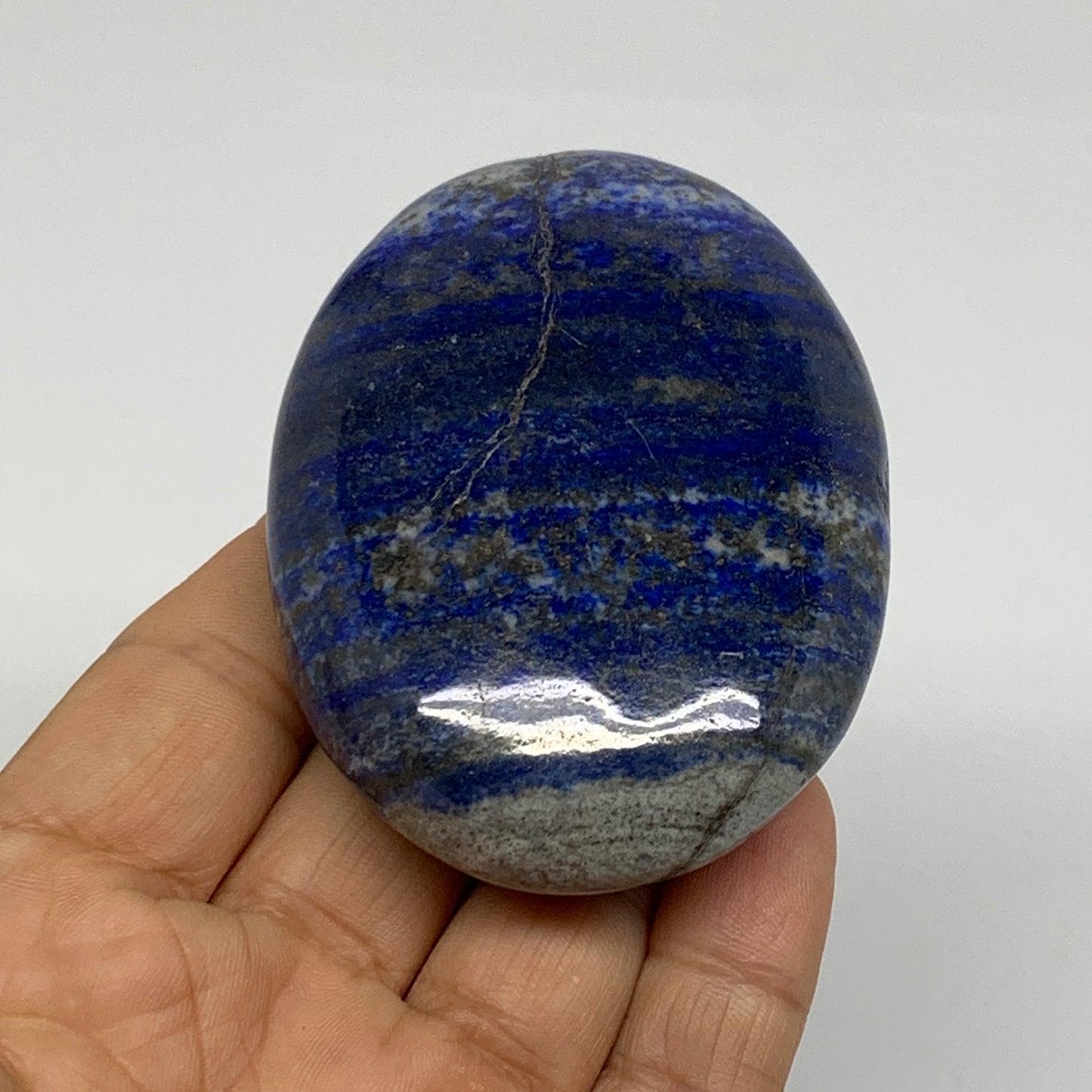 172.9g, 3"x2.2"x1", Natural Lapis Lazuli Palm Stone @Afghanistan, B36789