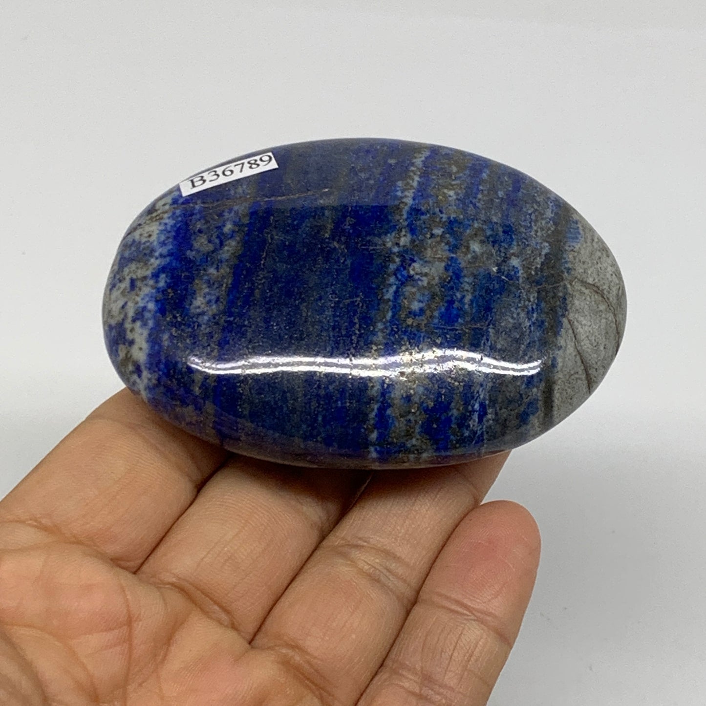 172.9g, 3"x2.2"x1", Natural Lapis Lazuli Palm Stone @Afghanistan, B36789