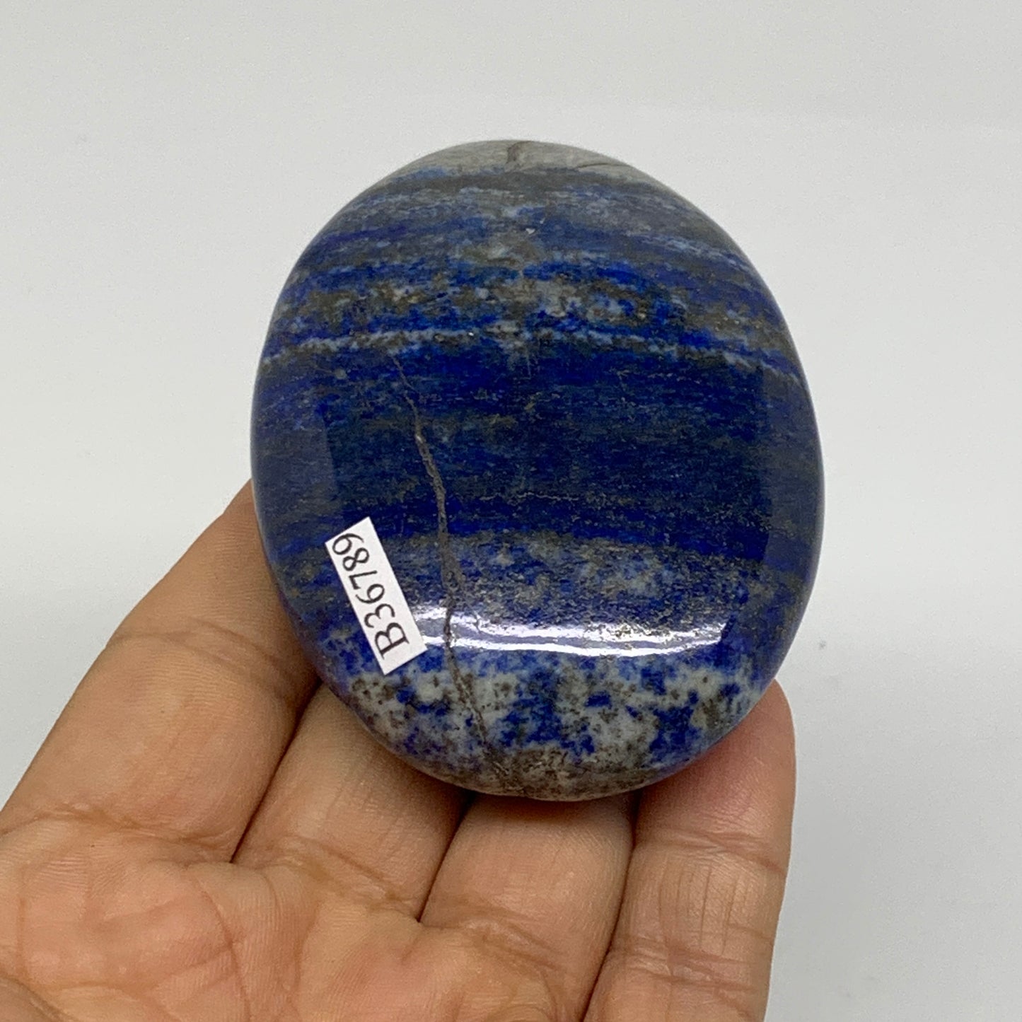 172.9g, 3"x2.2"x1", Natural Lapis Lazuli Palm Stone @Afghanistan, B36789