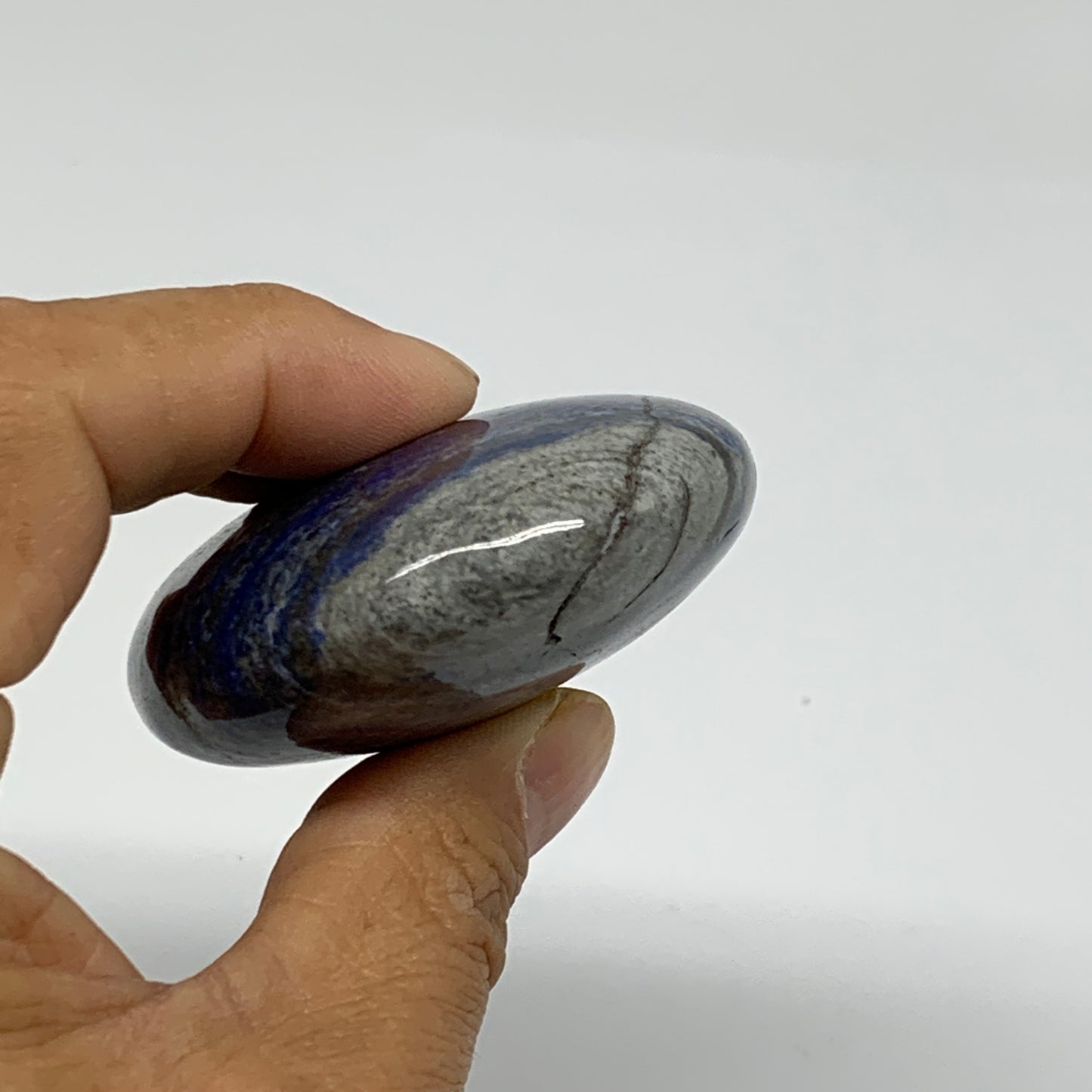 172.9g, 3"x2.2"x1", Natural Lapis Lazuli Palm Stone @Afghanistan, B36789