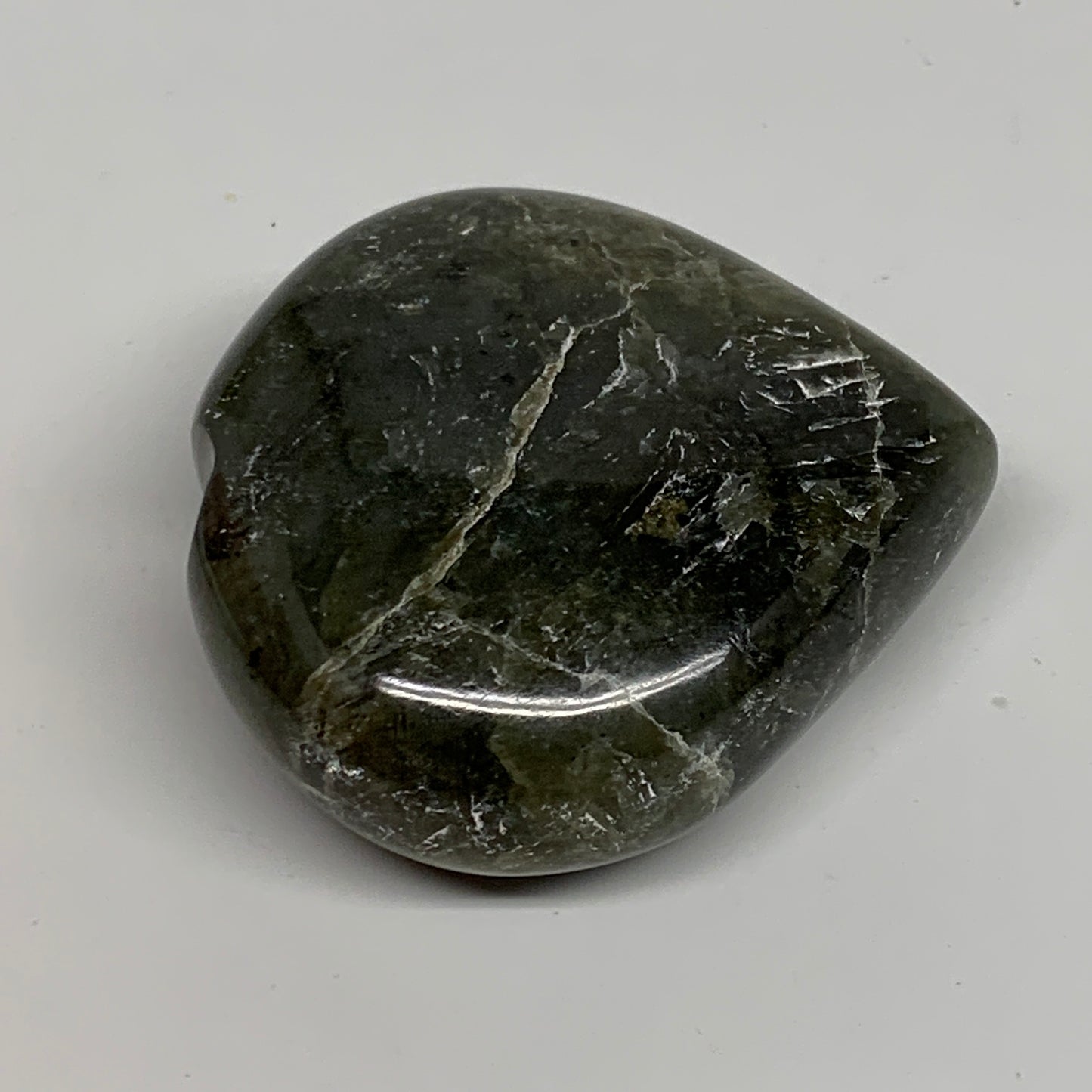 94.6g, 2.1"x2.2"x0.9", Natural Labradorite Heart Polished Crystal, B35418
