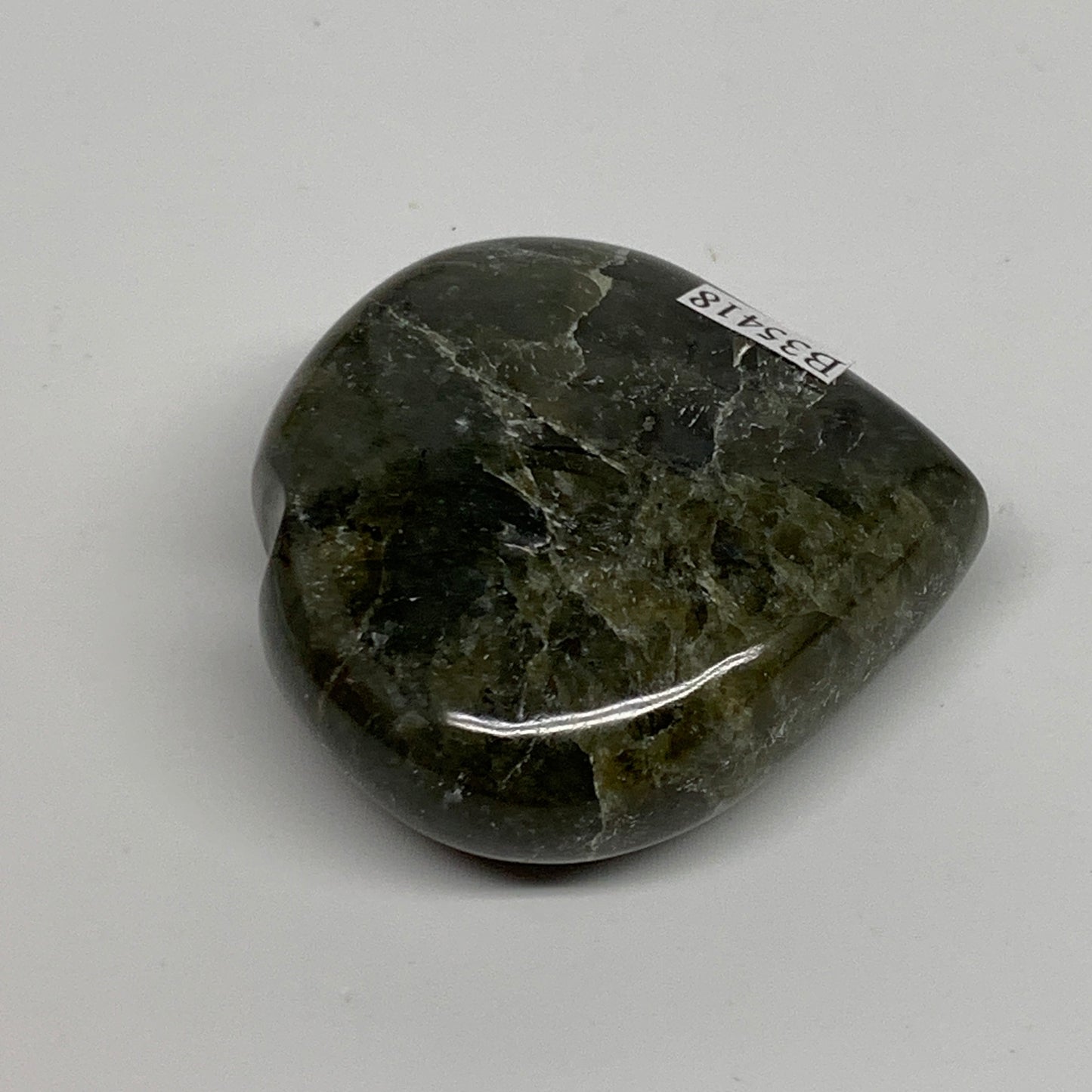 94.6g, 2.1"x2.2"x0.9", Natural Labradorite Heart Polished Crystal, B35418