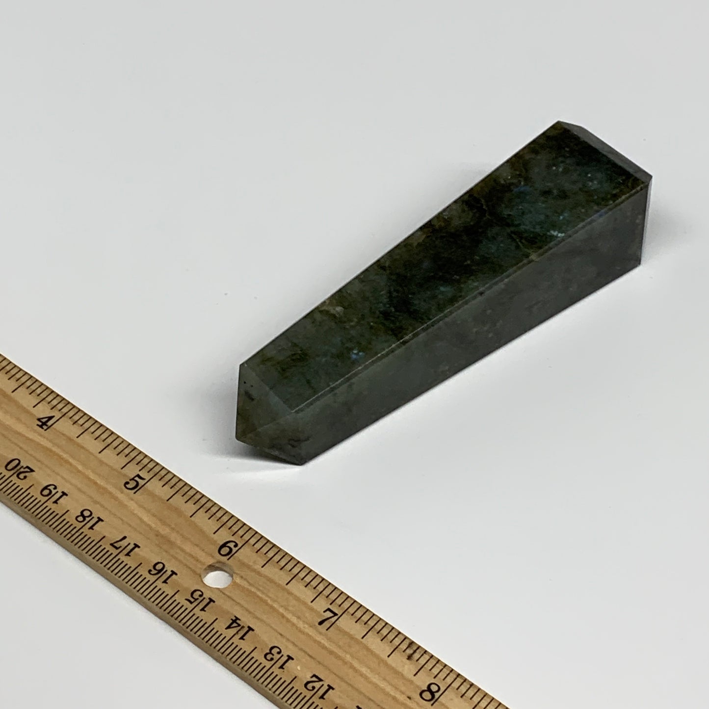 145.3g, 4.3"x1"x1.1, Labradorite Tower Point Crystal @Madagascar, B31291