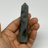 60.4g, 3.3"x0.8", Labradorite Tower Point Crystal @Madagascar, B31292