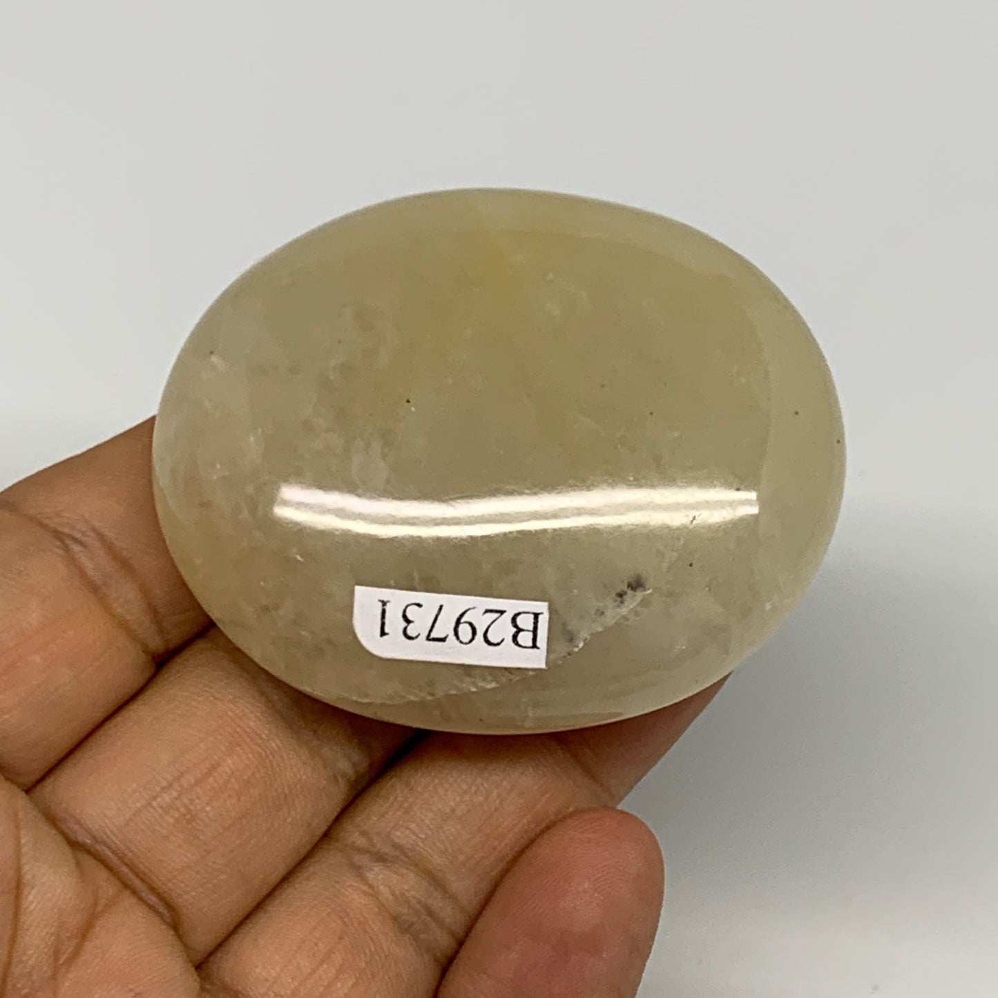 86.3g,2.2"x1.8"x0.8", Yellow Aventurine Palm-Stone Crystal Stone @India,B29731