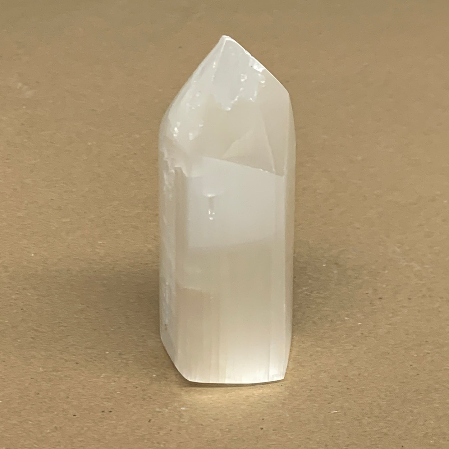 198g, 3.8"x1.5", Selenite (Satin Spar) Crystal Tower Point, B36025