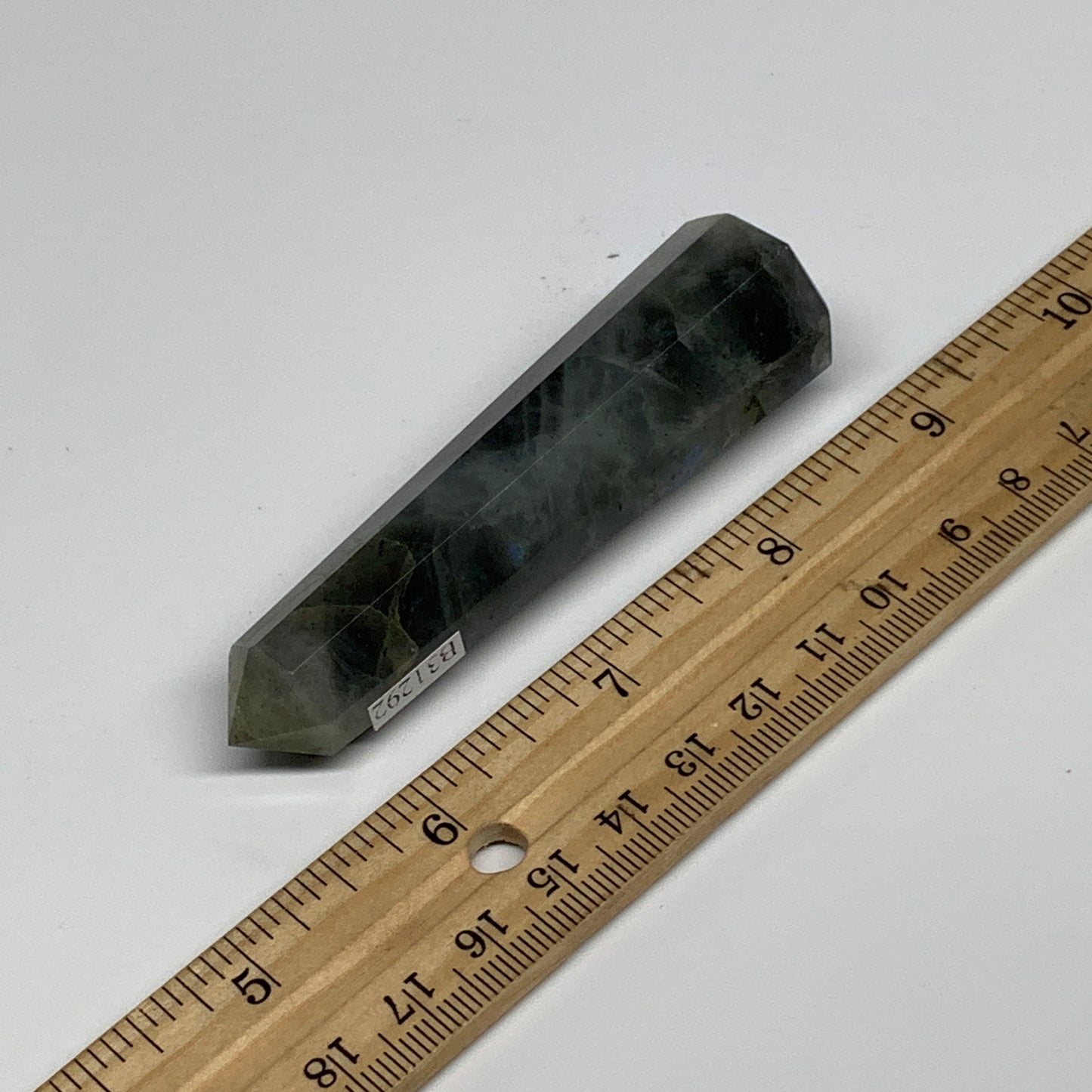 60.4g, 3.3"x0.8", Labradorite Tower Point Crystal @Madagascar, B31292