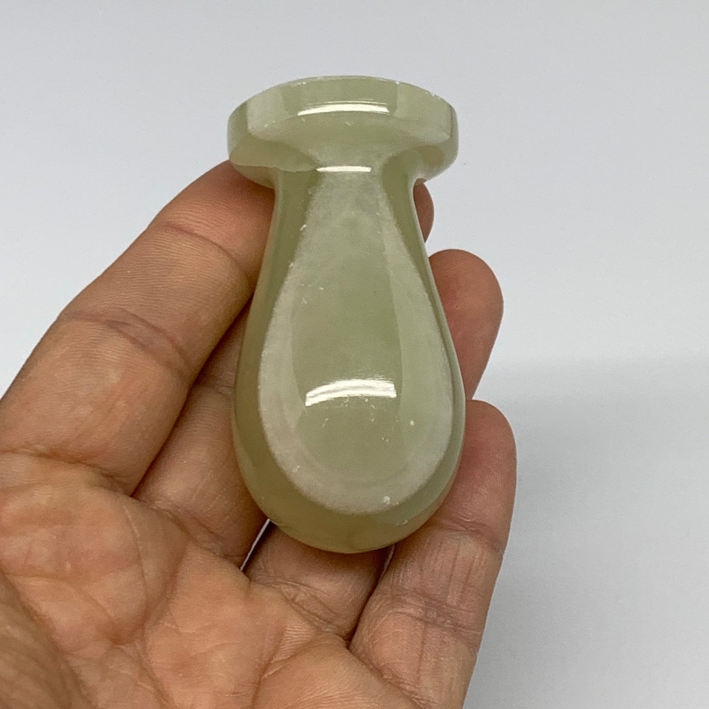 0.7 lbs, 2.2"x2.5", Natural Green Onyx Crystal Pestle and Mortar Handmade, B3259