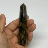 66.5g, 3.9"x0.8", Labradorite Tower Point Crystal @Madagascar, B31293