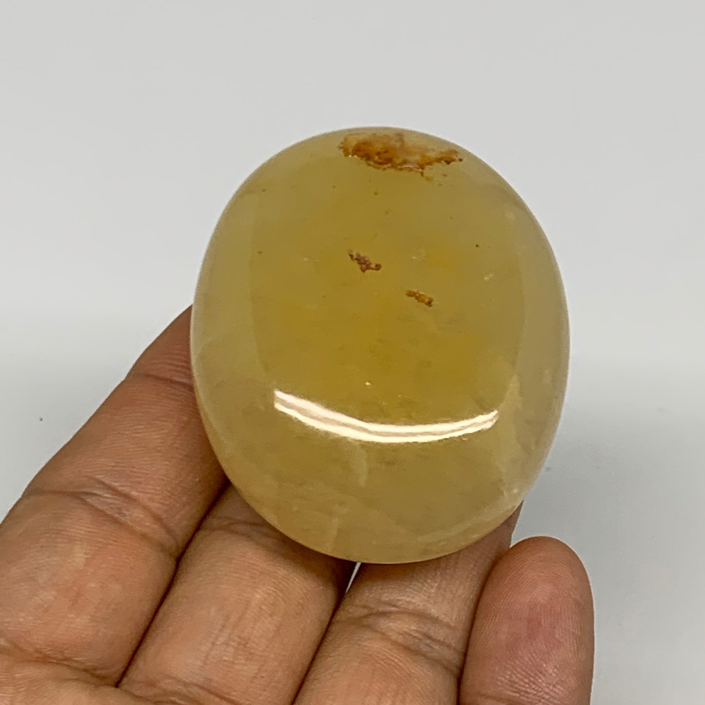 85.1g,2.1"x1.7"x0.9", Yellow Aventurine Palm-Stone Crystal Stone @India,B29732